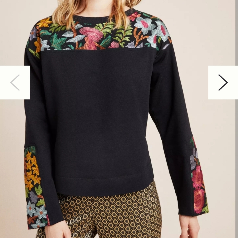 EUC Anthropologie Tiny Petites Embroidered Pheonix Shirt- XSP